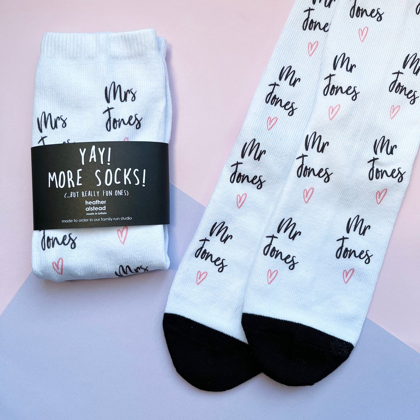 Mr or Mrs Personalised Socks