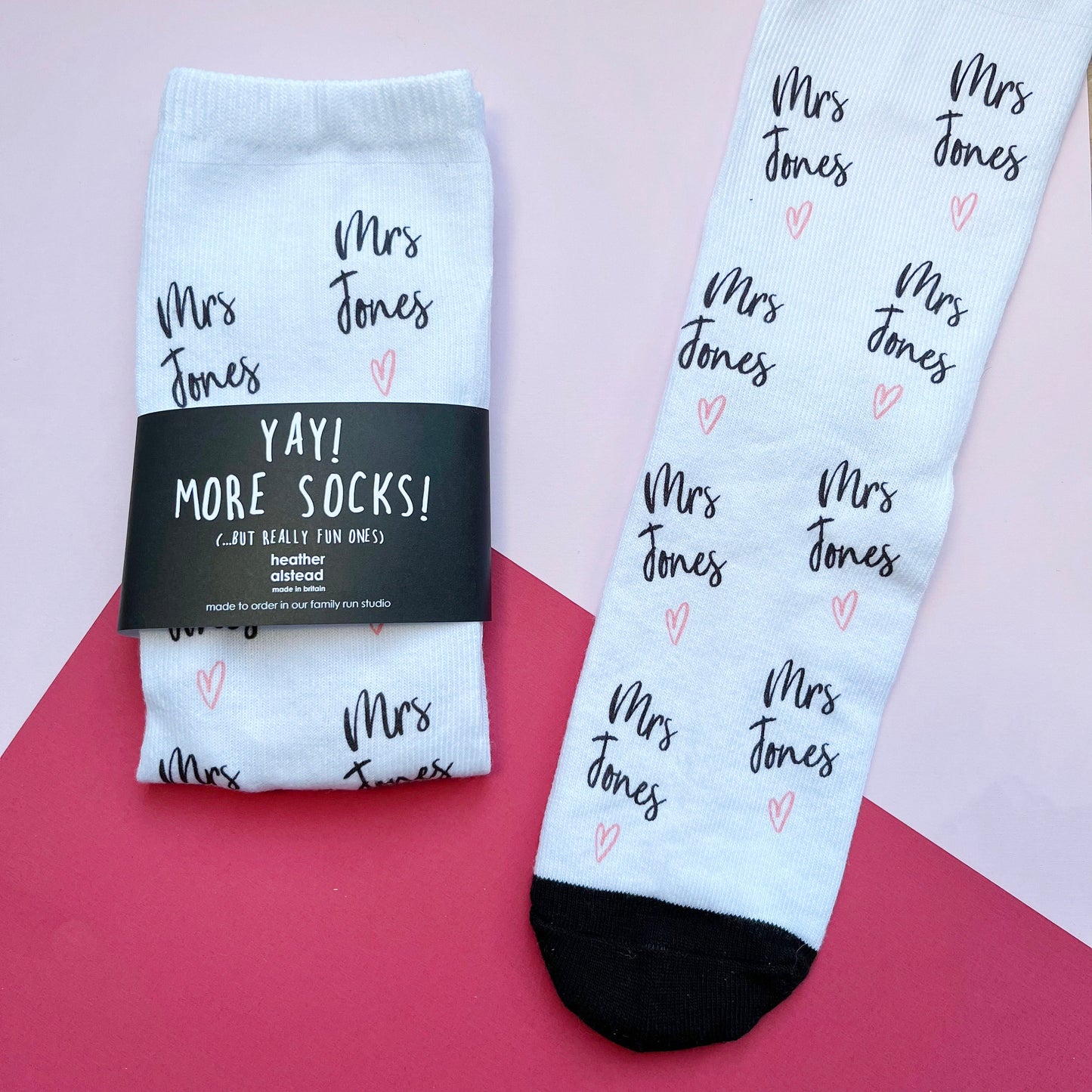 Mr or Mrs Personalised Socks